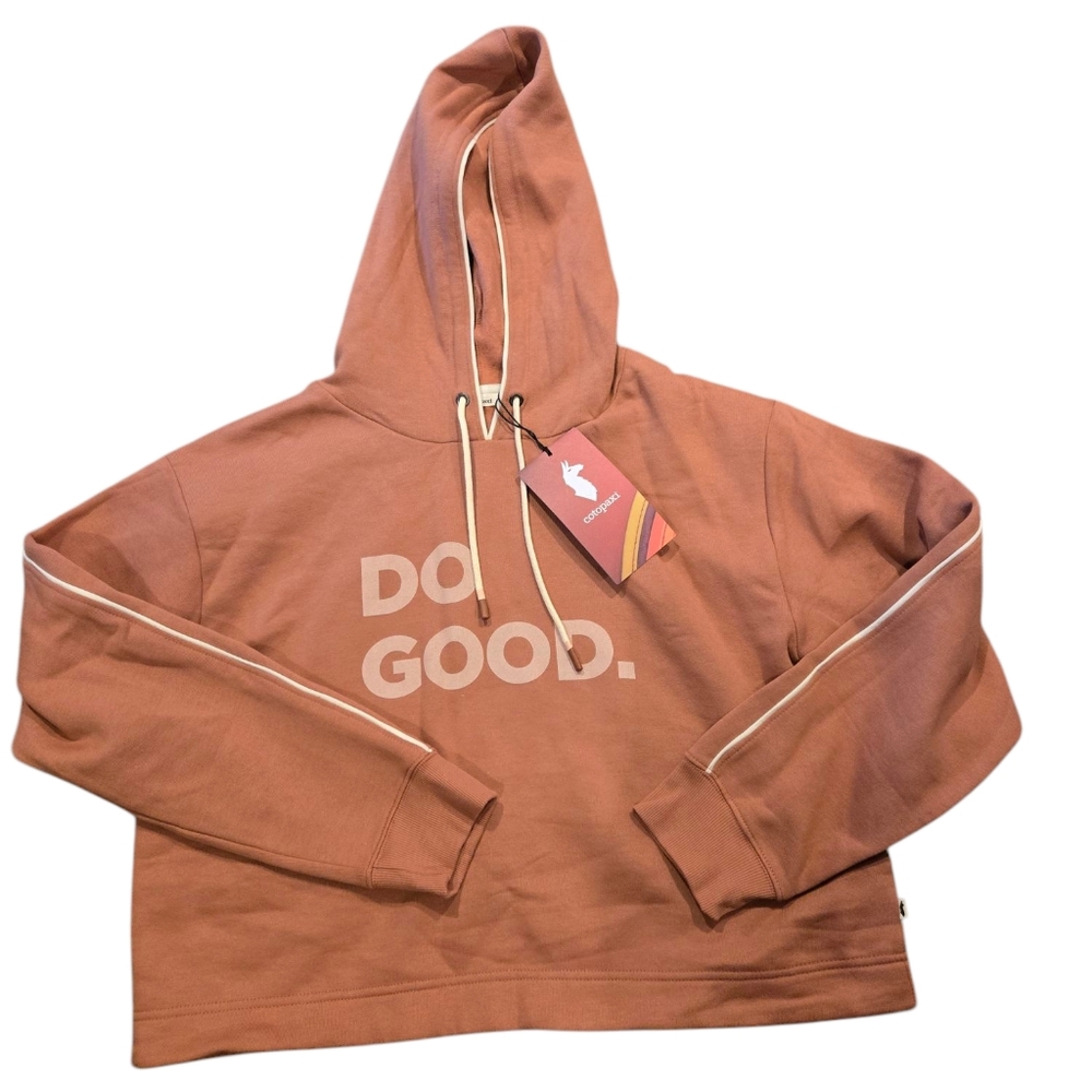 cotopaxi Rust Pink "DO GOOD." Cropped Hooded Sweatshirt